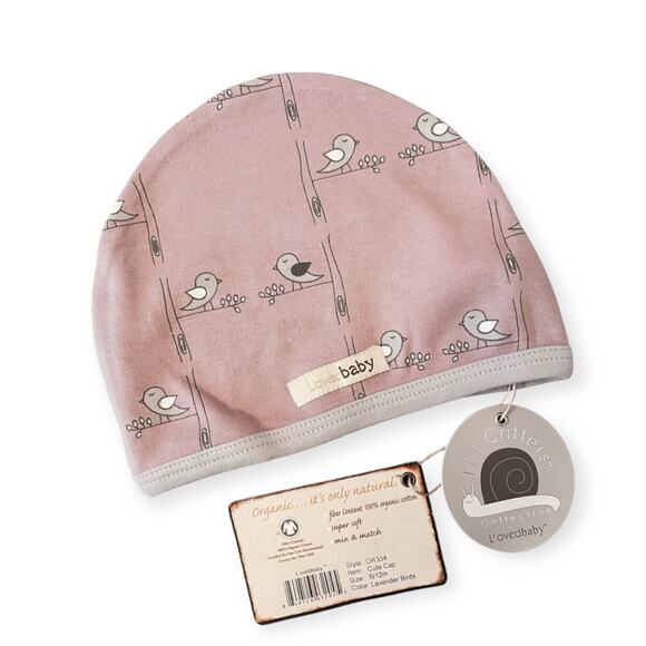 L'ovedbaby NWT Lavender Birds Cute Cap. 6-12 Months. - Picture 1 of 4